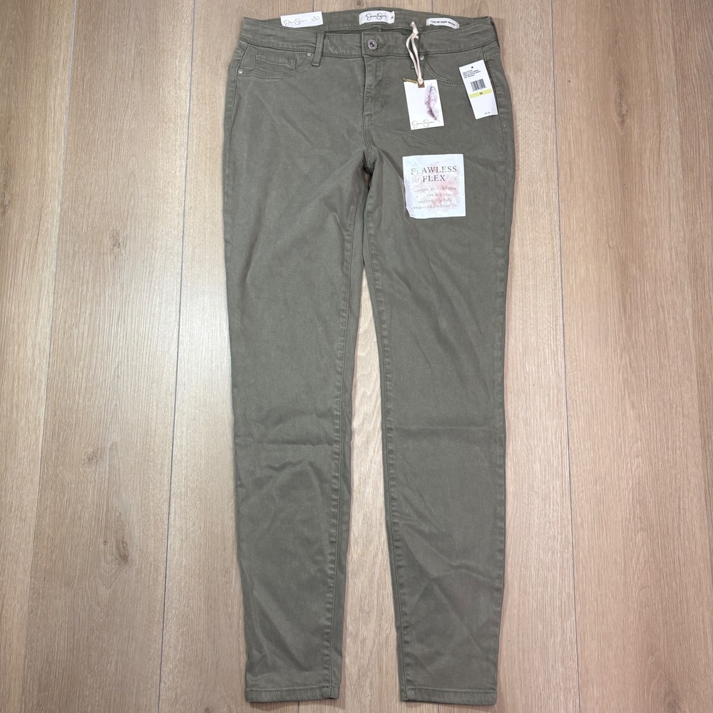 Jessica Simpson Kiss Me Super Skinny Pants Deep Lichen Green Flawless Flex 30